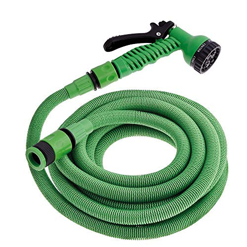 Saturnia Manguera Extensible Riego Compacto 5 A 15 Metros Con Pistola 7 Posiciones