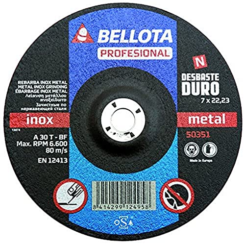 Bellota Disco Abrasivo Spianatura Inox - Metal/Duro - Professionale