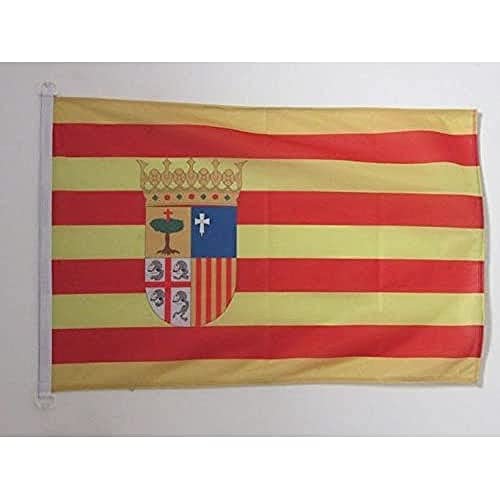 Az Flag Bandiera Navale Aragona 45X30Cm - Bandiera Maritima Aragón In Spagna 30 X 45 Cm Speciale Nautismo