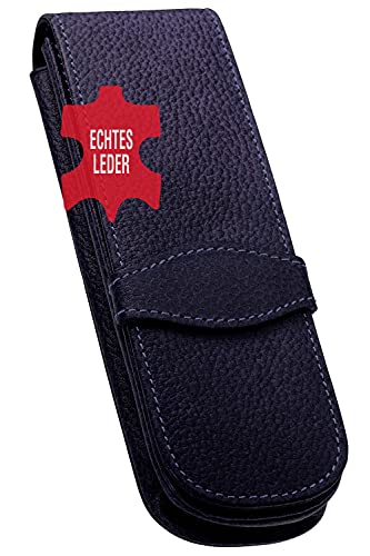 Online - Funda De Piel Para 2 Bolígrafos, Color Azul