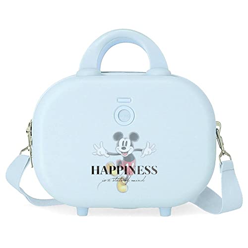 Disney Mickey Happiness Borsa Da Toilette Adattabile Con Tracolla Blu 29X21X15 Cm Abs Rigido 9,14 L 2,52 Kg