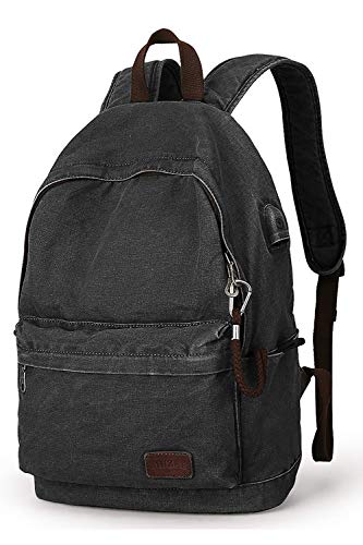 Muzee Zaino Antifurto,Zaino Porta Pc Zaino In Tela Per Uomo Donna Scuola Zaino Classico Vintage Da Viaggio, Scuola, Escursionismo, Lavoro Quotidiano,