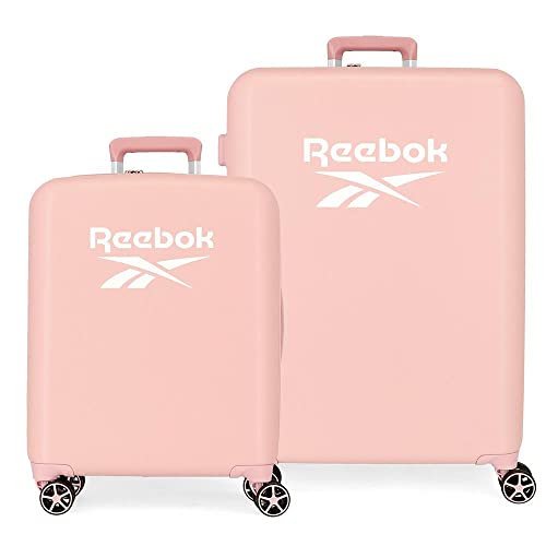 Set Valigie Reebok Roxbury Rosa 55/70 Cm Abs Rigido Chiusura Tsa Integrata 119,4 L 6 Kg 4 Doppie Ruote Bagaglio A Mano