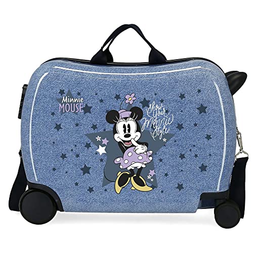 Disney Minnie Style Valigia Per Bambini Blu 50X39X20 Cm Abs Rigido Chiusura A Combinazione Laterale 34L 1,8 Kg 4 Ruote Bagaglio A Mano