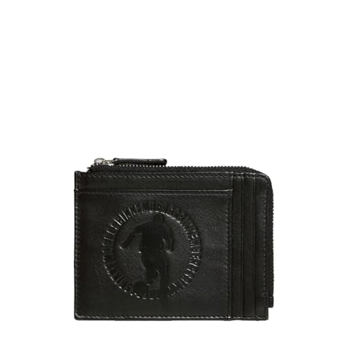 Bikkembergs Portafoglio Uomo Con Zip Linea Sullivan Nero Porta Carte Di Credito Slim Logo