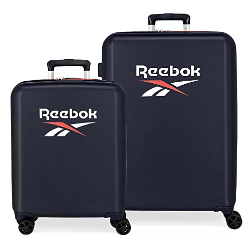Reebok Roxbury Set Valigia Blu 55/70 Cm Abs Rigido Chiusura Tsa Integrata 119.4L 6 Kg 4 Doppie Ruote Bagaglio A Mano