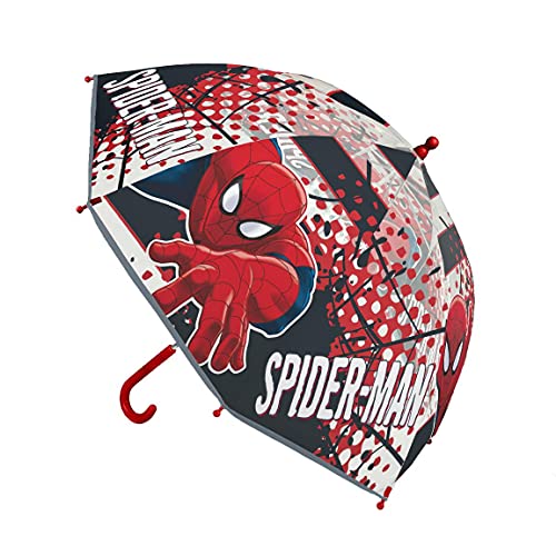 Cerdá Life'S Little Moments Paraguas Transparente De Spiderman-Licencia Oficial Marvel, Rojo (Rojo 001), One Size (Tamaño Del Fabricante:Única) Para N