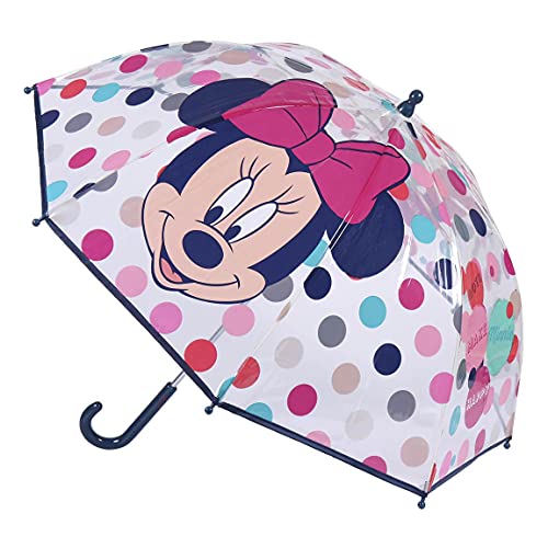 Cerdá Life'S Little Moments- Paraguas Burbuja Manual De Minnie Mouse- Licencia Oficial Disney, Dibujos Animados, Color Azul, Talla Única (2400000613)
