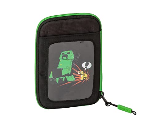 Minecraft - Astuccio Porta Cellulare E Portaoggetti Con Scomparti Multipli E Tasca Zip, Ideale Come Portacarte E Portamonete Gadget Per Regali Natale