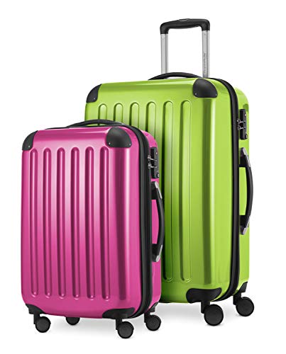 Hauptstadtkoffer Set Di Valigie, 65 Cm, 116 L, Mela Verde / Magenta