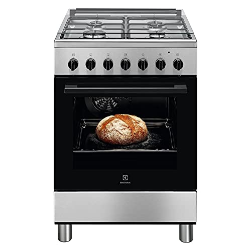 Cucina Gas 4 Fuochi Con Forno Elettrico 60X60 Cm Inox