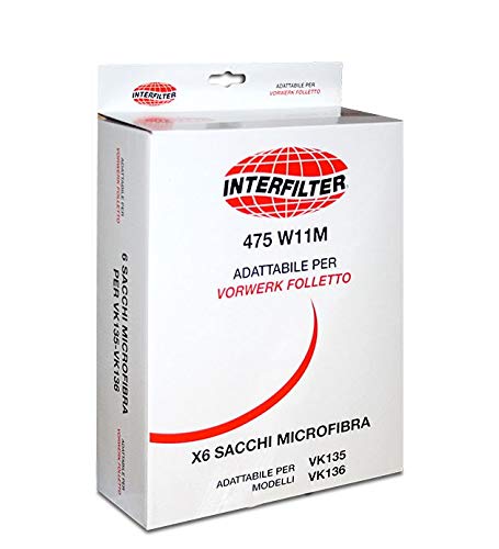 6Pz Sacchetti Vorwerk Folletto Vk 135 Vk 136 Di Qualita
