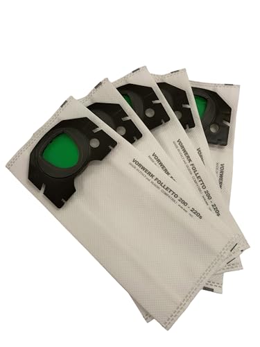 Confezione Da 5 Sacchi In Microfibra Vorwerk Folletto Vk 200 - 201 - 220S Tsih15