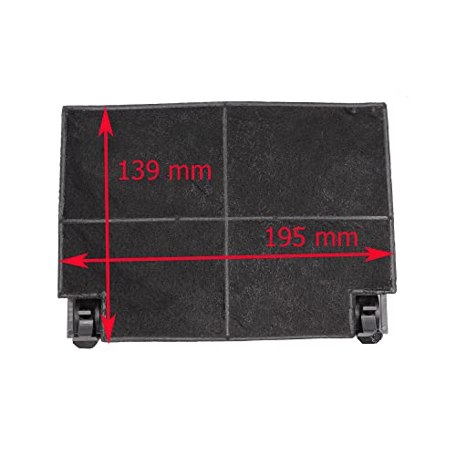 Jcspares® - Kit 2Pz Filtri Ai Carboni Attivi F4-14B-Eff70 195X139Mm Per Cappa Cucina Compatibile Con Faber Per Inca Plus Hcsxa52 Fbi702-Hxs Ed Ulterio