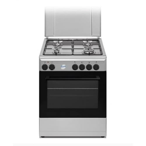 Cucina A Gas Con Forno Elettrico 60X60 Cm N° 4 Fuochi, Inox