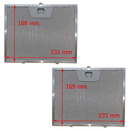 Marel Shop® - Coppia Filtri Metallici In Alluminio Per Cappa Compatibile Con Faber 235 X 189 X 8 Mm Per Modelli: Inca Smart C52 - Inca Smart Hipplus52
