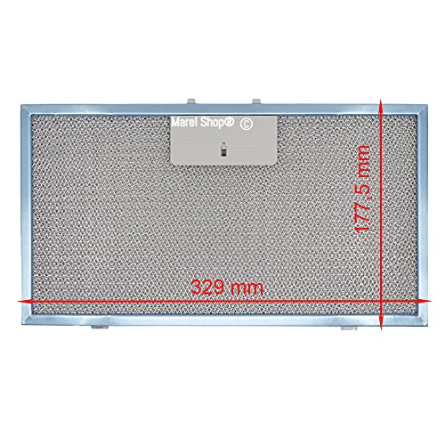 Marel Shop® - Filtro Metallico Antigrasso In Alluminio 329 X 177,5 Mm Per Cappa Compatibile Con Elica Per Modelli: Elibloc 9Stgra80-9Lxsilverf80 Hidde