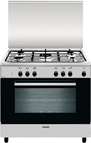 Glem Gas An965Ei Serie Alpha - Cucina A Gas Con Forno Elettrico, N° 5 Fuochi, 90X60 Cm