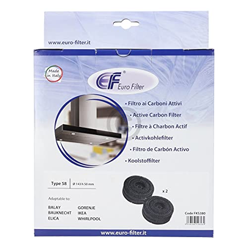 Filtro Al Carbone Come Whirlpool 484000008782 Type58 Akb000/1 Ø 142 Mm