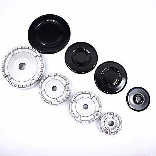 Marel Shop® - Serie Completa Kit Bruciatori Spartifiamma Cappellotti 4 Fuochi Per Piano Cottura Compatibile Con Indesit Ariston Nardi Per Modelli : Gd