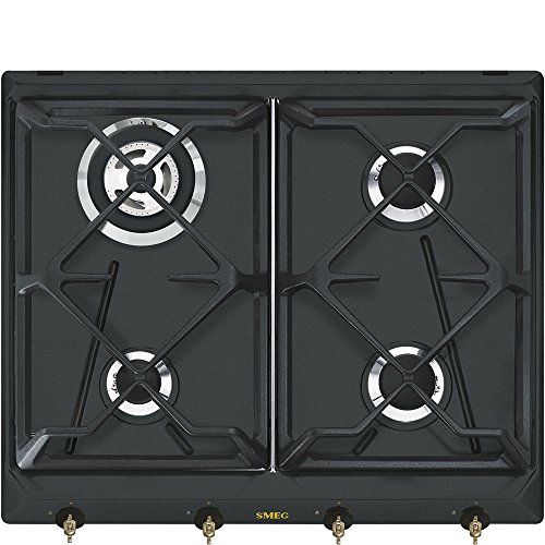 Smeg Srv864Aogh Piano Cottura Antracite Incasso Gas, 3300 W, Steel
