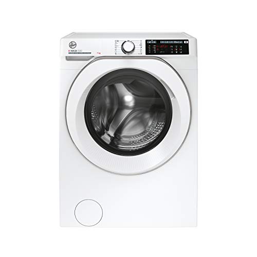 Hoover Hw4 37Amc/1-S H-Wash 500 Lavatrice Smart 7 Kg, 1300 Giri, Wi-Fi + Bluetooth, Carica Frontale, Funzione Vapore, Motore Inverter, 60X45X85 Cm, Bi