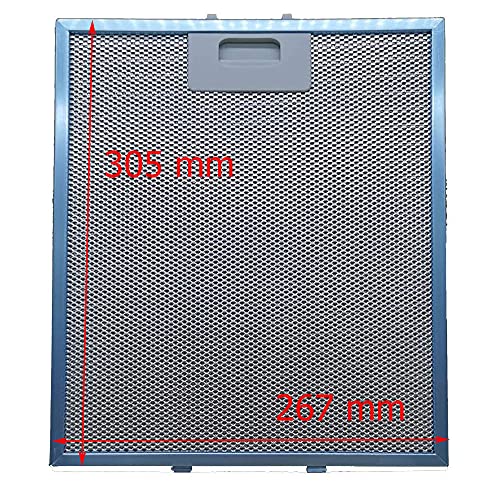 Marel Shop® - Filtro Metallico In Alluminio Per Cappa 267 X 305 Mm Compatibile Con Elica Per Modelli: Alba Cubo - Alba Piramide - Freedom - Ico - Jasm