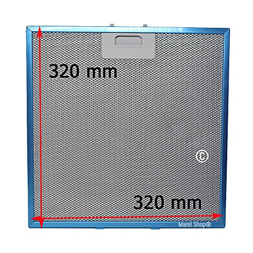 Marel Shop® - Filtro Alluminio Per Cappa Compatibile Con Elica 320 X 320 X 9 Mm Per Modelli: Top Cube - Emotion Inlay - Circus