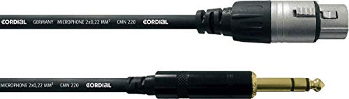 Cordial - Cfm 3 Fv Cavo Bilanciato, Xlr Femmina/Jack Trs Rean 3 M, Nero