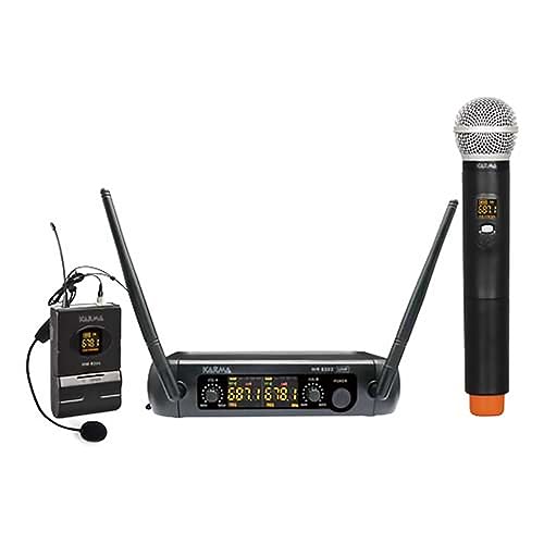 Doppio Radiomicrofono Palmare+Lavalier Wireless Uhf