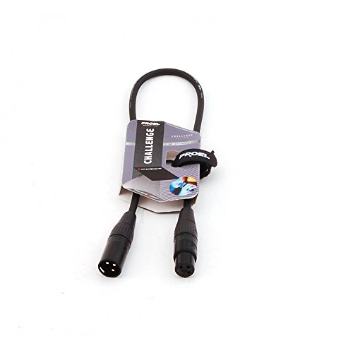 Proel Chl250Lu05 - Cavo Professionale Audio Bilanciato Con Connessioni Cannon Xlr 3P Maschio A Cannon Xlr 3F Femmina - 0.5 Mt., Nero