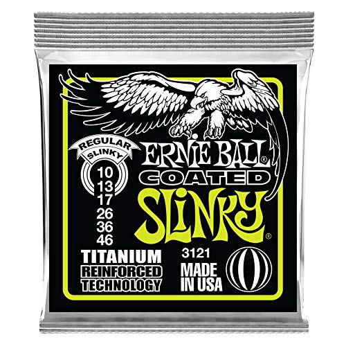 Ernie Ball, Regular Slinky Coated Titanium Rps, Corde Per Chitarra Elettrica, Diametro 10-46
