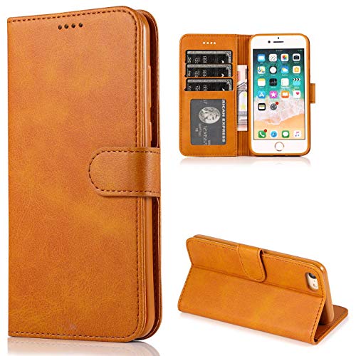 Ctiuya Cover Per Iphone Se 2022 / Iphone Se 2020 / Iphone 8 / Iphone 7 Custodia Cover In Pelle Portafoglio A Libro Flip Case Cover Con Porta Carte Mag