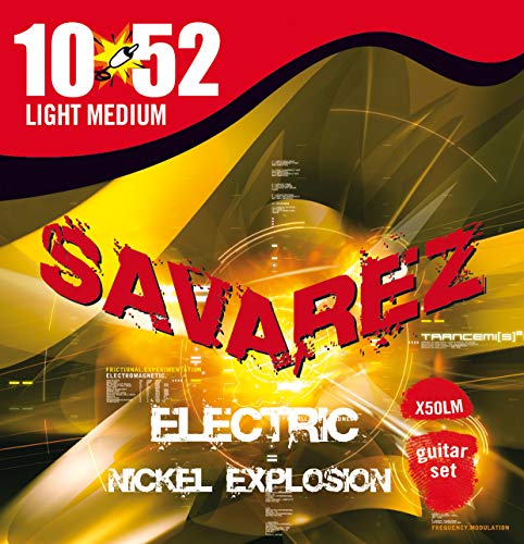 Savarez - X50Lm Light-Medium .010/.052 Set Di Corde Per Chitarra Elettrica 10-52, Della Serie Nickel Explosion Di Savarez, Con Tradizionale Nucleo Ton