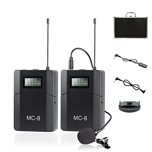 Mc8 6 Canali Uhf Microfono Lavalier Wireless Senza Fili Lavalier Microfono Per Fotocamera Compatibile Per Telecamera Dslr E Videocamere Smartphone Uti