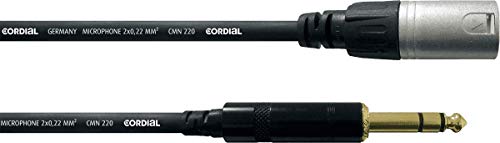 Cordial Cfm 3 Mv Cavo Audio 3 M Xlr (3-Pin) 6.35Mm, Nero/Argento