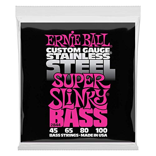 Ernie Ball, Super Slinky Stainless Steel, Corde Per Basso Elettrico, Diametro 45-100