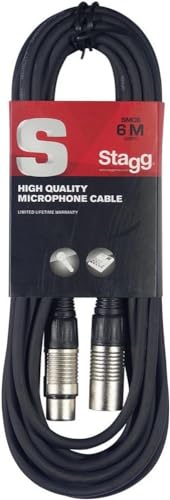 Stagg Cavo Da Microfono A Mixer Smc6 Da 6 Metri Xlr (M) -Xlr (F), Nero