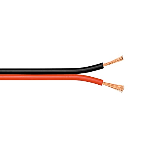Goobay 15022 Cavo Altoparlanti, Rosso/Nero, Cca, 100M Lunghezza Del Cavo