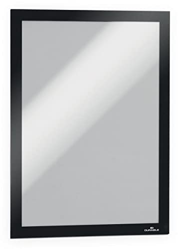 Durable 489901 Duraframe A4 Retail Pack, Cornice Espositiva Adesiva, Per Superfici Lisce E Solide, Formato A4, Confezione Da 1 Pezzo, Nero