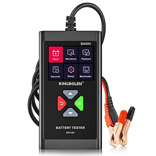 Kingbolen Tester Di Carico Batteria Auto 12V, Bm580 100-2000 Cca 2-220Ah Strumento Di Test Analizzatore Digitale Per Moto Atv Suv Barca Sistema Di Avv