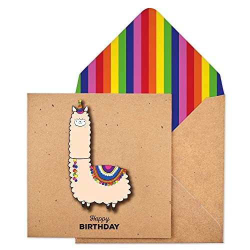 Tache Biglietto Di Auguri Di Compleanno Con Lama Di Alta Qualità, Realizzato A Mano, Certificato Fsc®, Con Busta. Biglietto Di Compleanno Per Lui, Uom