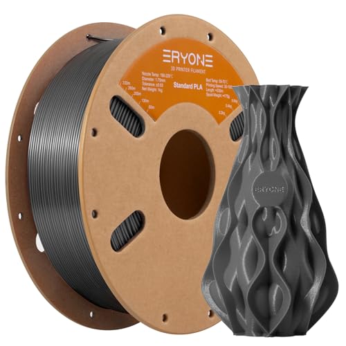 Filamento Eryone Pla 1,75 Mm, Filamento Pla Para Impresora 3D, 0,03 Mm, 1 Kg/Bobina, Gris