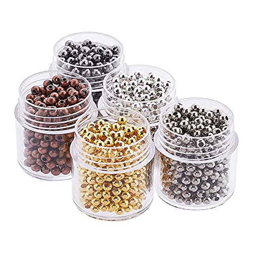 Ph Pandahall 5 Scatole 1350Pcs Perline Distanziatori Perline Per Bigiotteria Perline Colorate In Ferro Rotonde Colore Misto 3Mm