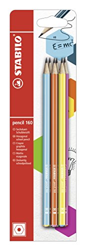 Matita In Grafite - Stabilo 160 In Petrolio (2)/Giallo/Rosa/Azzurro/Arancione - Pack Da 6 - Gradazione Hb