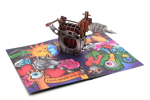 Tatuaggio Fan 3D Pop Up Card Insolito Buono Soldi Regalo Per Un Tatuaggio Compleanno Anniversario
