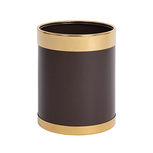 Bolero Y804 Cestino Con Bordo Oro, 10.2 L, Colore: Marrone