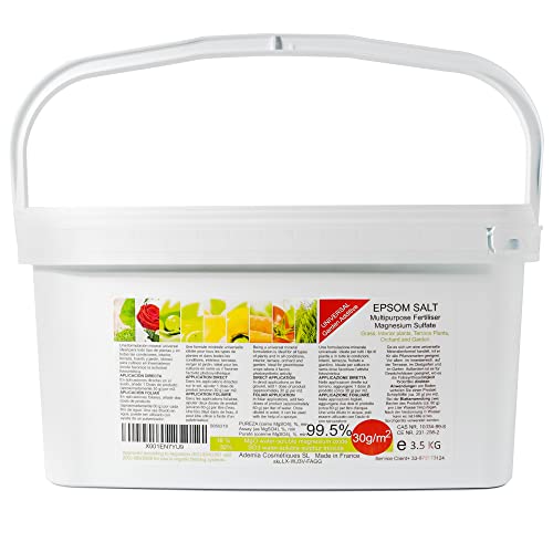 Solfato Di Magnesio Fertilizzante Naturale 3.5 Kg. Uso Universale. Migliora La Crescita Di Colture, Giardini, Piante Da Appartamento Ed Esterno Consen