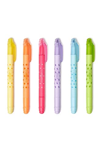 Legami - Set Di 6 Evidenziatori Cancellabili, Magic Highlighters, Doppia Punta Per Evidenziare E Cancellare, Per Tratti Fini E Spessi, In Giallo, Aran