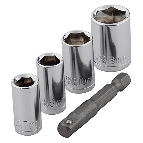 Wolfcraft Set Di Chiavi A Bussola Da 5 Pezzi (Dim. 7, 8, 10, 13) I 2413000 I Per Trapani, Avvitatori A Batteria E Avvitatori Manuali